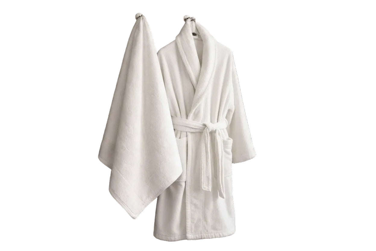 Zestaw z ręcznikiem i szlafrokiem frotte